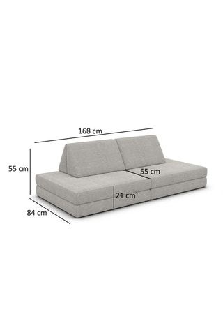 Canapé modulable Simea - Anthracite - 4 places - En polyester