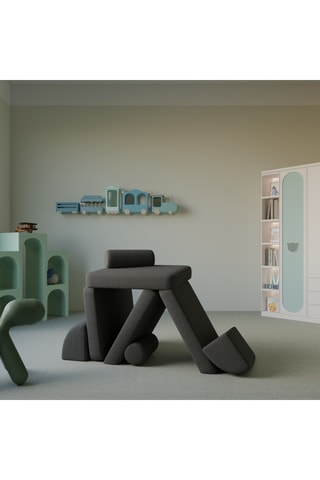 Canapé modulable Neala - Anthracite - 4 places - En polyester