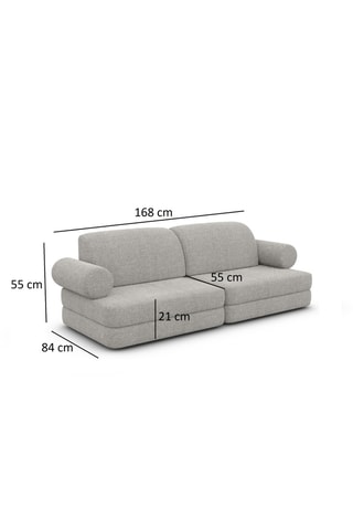 Canapé modulable Neala - Anthracite - 4 places - En polyester