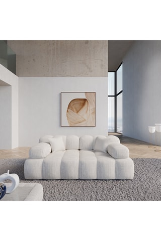 Canapé Seducca - Blanc - 2 places - En tissu structuré