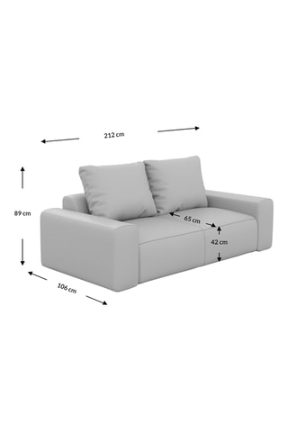 Canapé Moya - Bleu foncé - 3 places - En polyester