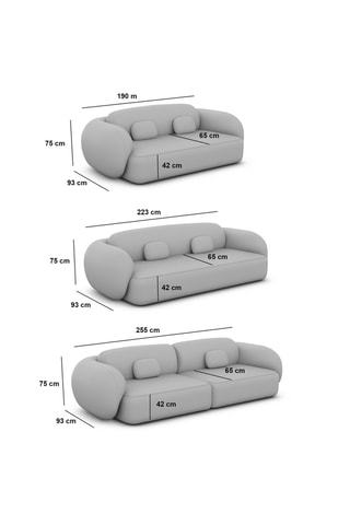 Canapé Nebala - Beige - 4 places - En polyester