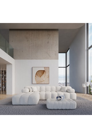 Canapé d’angle gauche Seducca - Blanc - 4 places - En polyester