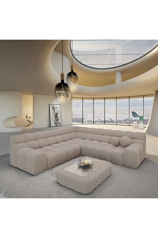 Canapé d'angle Bonobo - Beige - 5 places - En polyester