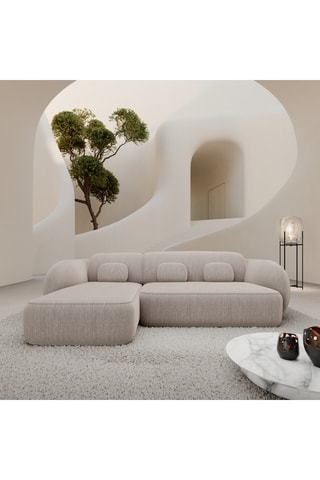 Canapé d’angle gauche Nebala - Beige - 4 places - En polyester