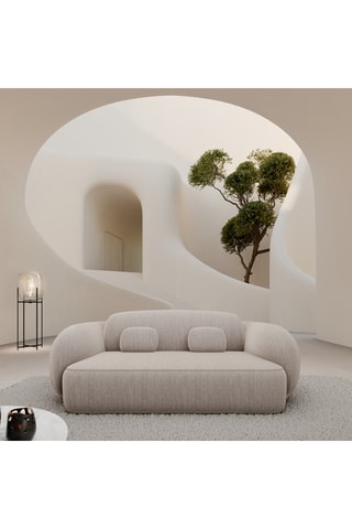 Canapé Nebala - Beige - 2 places - En polyester