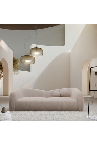 Canapé Ciroto - Beige - 2 places - En polyester 