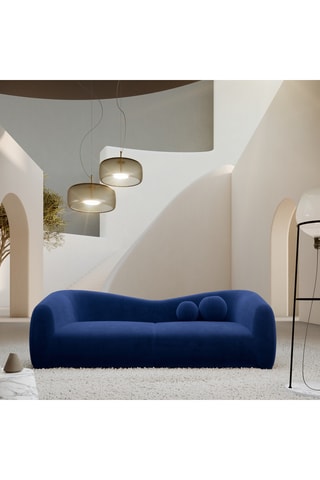 Canapé Ciroto - Bleu marine - 2 places - En polyester 