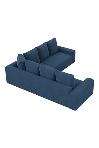 Canapé d'angle Moya - Bleu marine - 6 places - En polyester