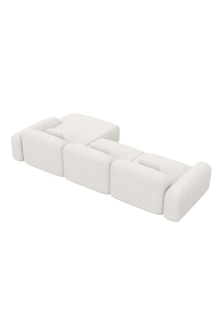 Canapé d’angle droit Labucca - Gris - 5 places - En polyester