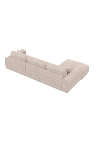 Canapé d’angle gauche Dion - Beige - 5 places - En polyester