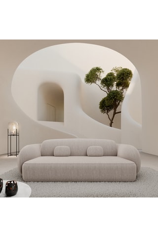 Canapé Nebala - Beige - 3 places - En polyester 