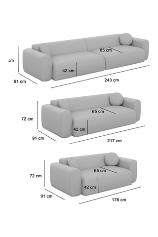 Canapé Moloko - Beige - 3 places - En polyester