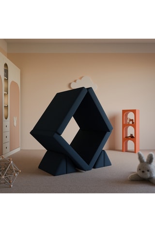 Canapé modulable Simea - Bleu marine - 4 places - Toucher velours côtelé