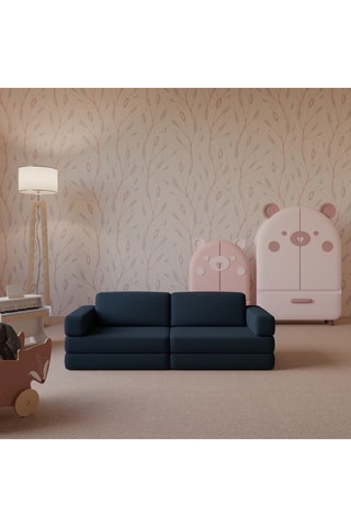 Canapé modulable Plumbo - Bleu marine - 4 places - Toucher velours