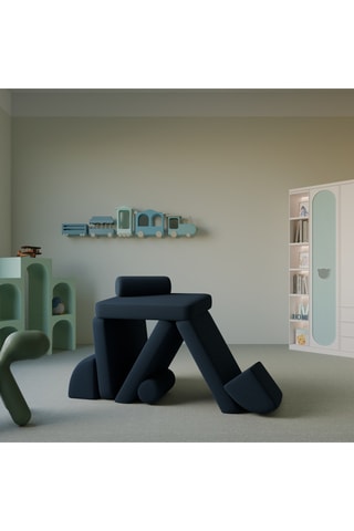 Canapé modulable Neala - Bleu marine - 4 places - Toucher velours