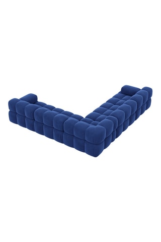 Canapé d'angle Seducca - Bleu marine - 5 places - En polyester