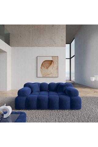 Canapé Seducca - Bleu foncé - 2 places - Toucher velours