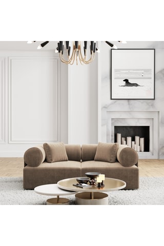 Canapé Ragusa - Marron - 2 places - En polyester