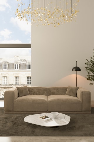 Canapé Duno - Marron - 4 places - En polyester