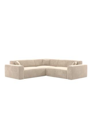 Canapé d'angle Lenova - Beige - 6 places - En polyester