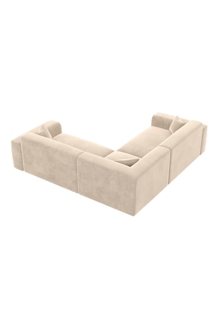 Canapé d'angle Lenova - Beige - 6 places - En polyester