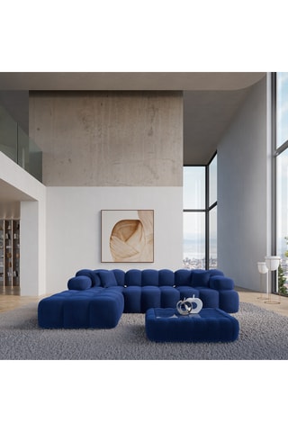 Canapé d’angle gauche Seducca - Indigo - 4 places - En polyester