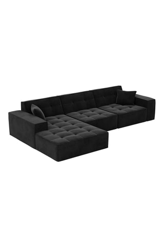 Canapé d’angle gauche Atlantis - Noir - 5 places - En polyester