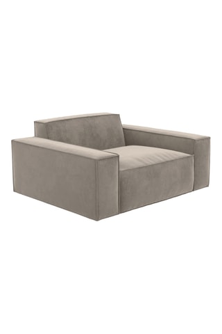 Fauteuil Lionel - Beige foncé - Toucher velours