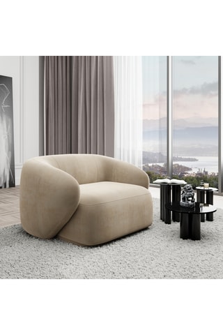 Fauteuil Maitano - Ecru - En polyester