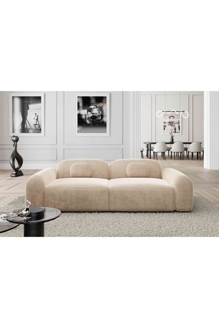 Canapé Labucca - Ecru - 2 places - En polyester