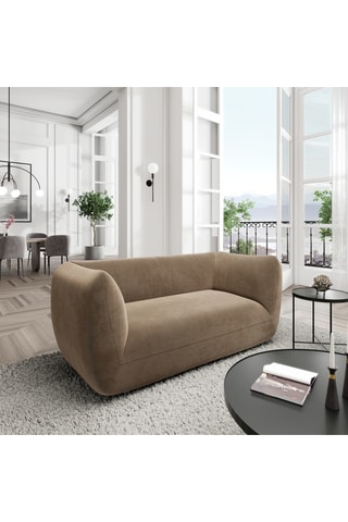 Canapé Leroy - Marron - 2 places - En polyester