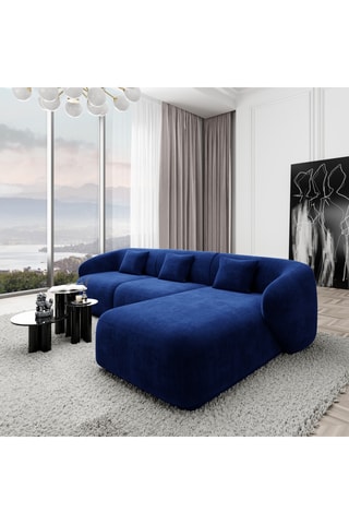 Canapé d’angle droit Maitano - Indigo - 5 places - En polyester