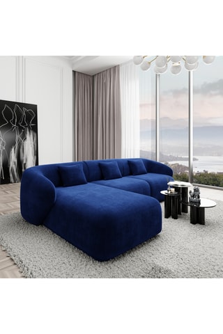 Canapé d’angle gauche Maitano - Indigo - 5 places - En polyester