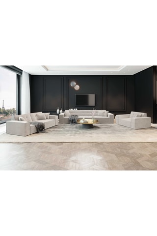 Canapé Atlantis - Beige - 4 places - Toucher velours