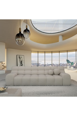 Canapé Bonobo - Camel - 4 places - En tissu bouclé