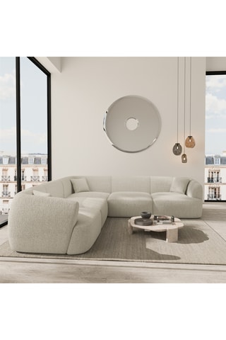 Canapé d’angle Ozura - Blanc - 6 places - En polyester