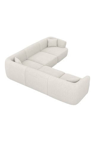 Canapé d’angle Ozura - Blanc - 6 places - En polyester