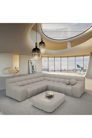 Canapé d'angle Bonobo - Gris - 5 places - En polyester