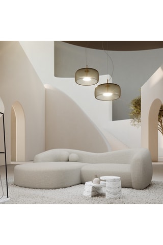 Canapé d’angle gauche Ciroto - Blanc - 4 places - En polyester