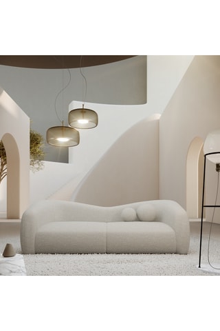 Canapé Ciroto - Blanc - 2 places - En polyester 