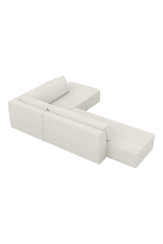 Canapé d'angle droit convertible Mandora - Blanc - 4 places - En polyester