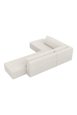 Canapé d'angle gauche convertible Mandora - Blanc - 4 places - En polyester
