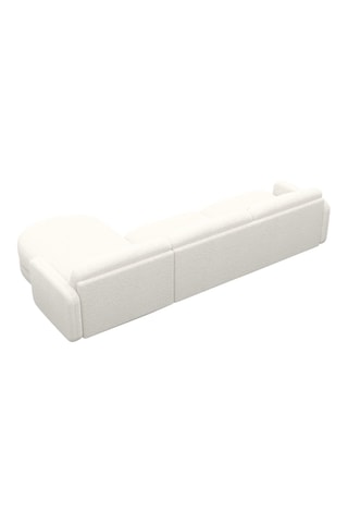 Canapé d’angle droit Migala - Blanc - 5 places - En polyester