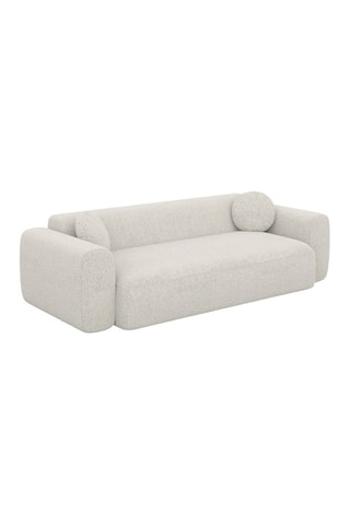 Canapé Moloko - Blanc - 3 places - En tissu bouclé