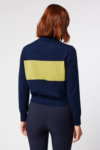 Pull 
Bleu marine et jaune