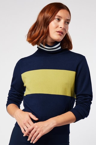 Pull 
Bleu marine et jaune