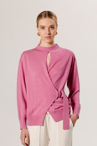 Pull en laine mérinos - Rose