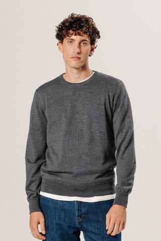 Pull en laine mérinos - Gris