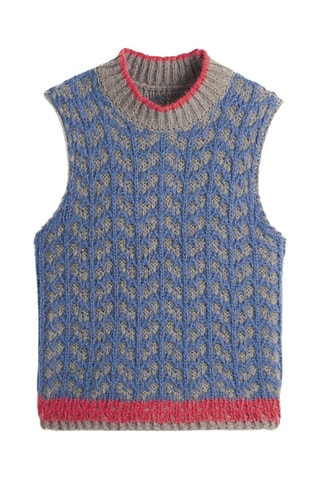 Pull en alpaga sans manches - Bleu